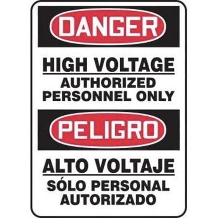 Accuform BILINGUAL OSHA DANGER SAFETY SIGN HIGH SBMELC187XT